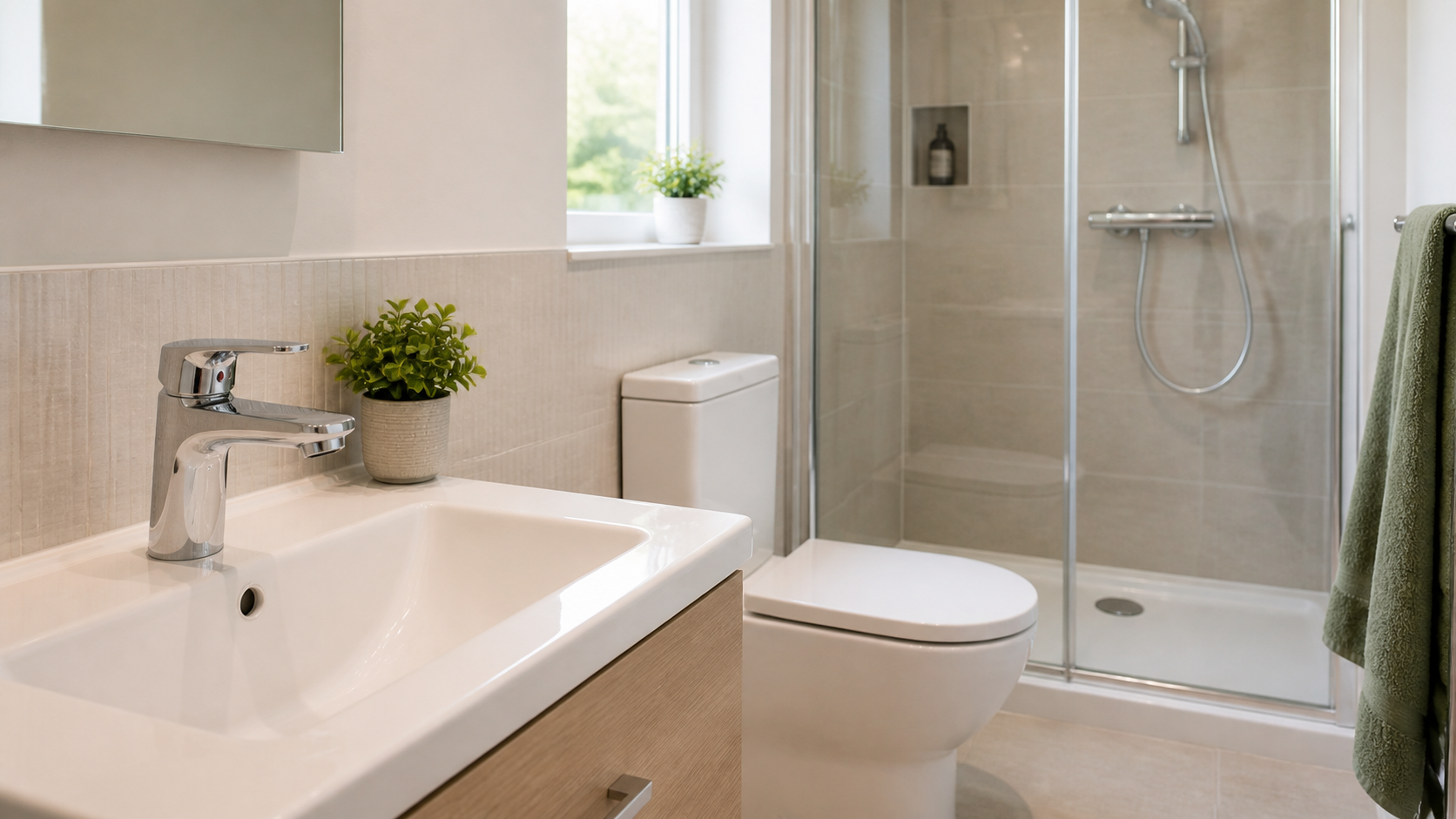 Plumber repairing a tap, toilet or shower