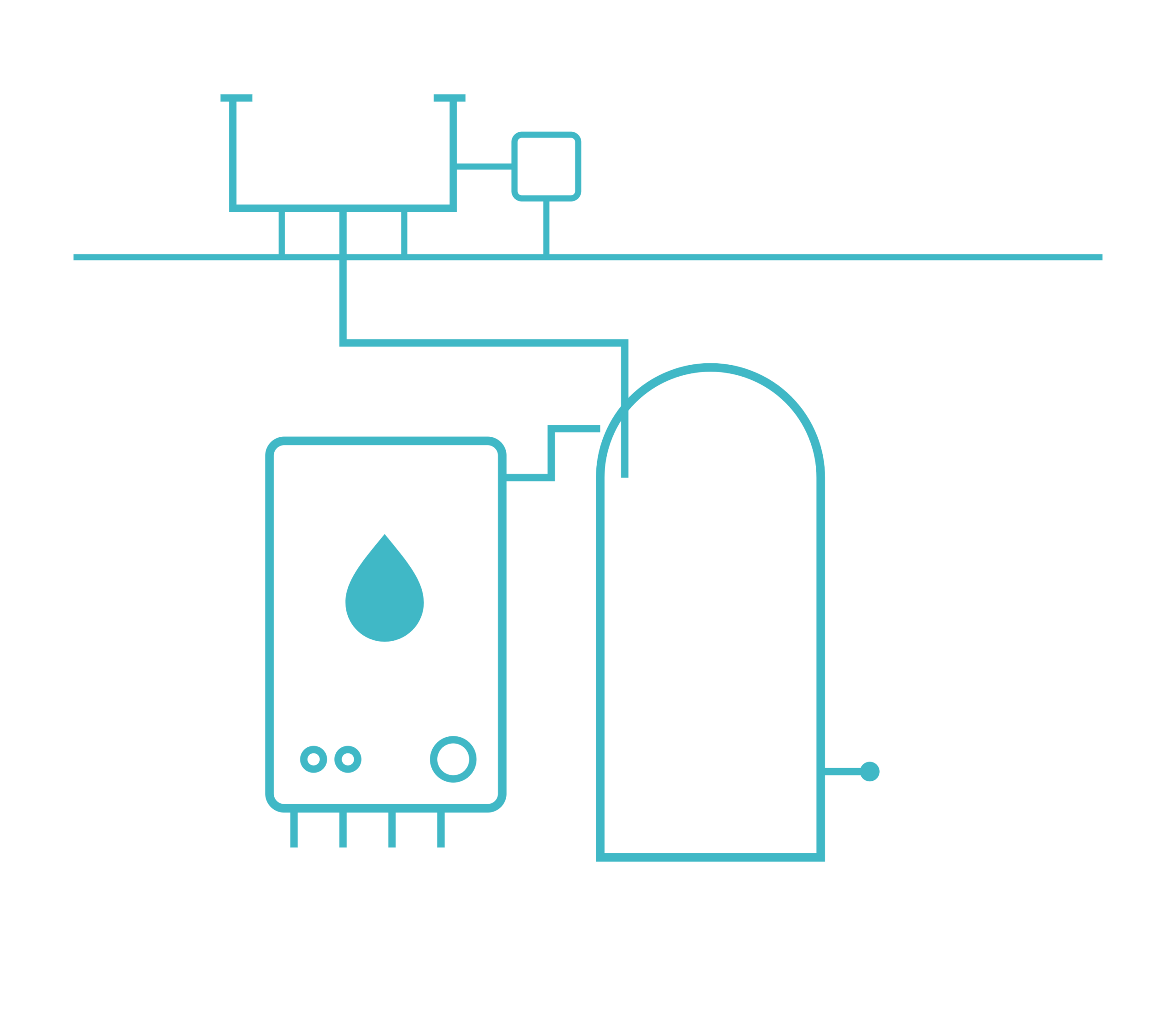 Regular heat-only boiler with cylinder and tank diagram
