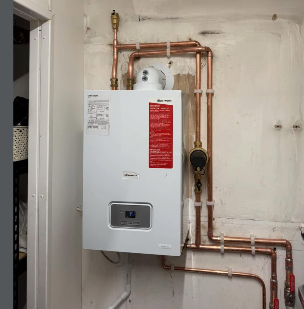 Glow-worm Energy7 30kW boiler installed with new copper pipework