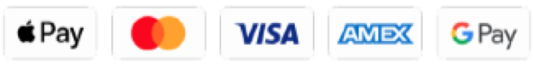 Apple Pay, Mastercard, Visa, Amex, Google Pay